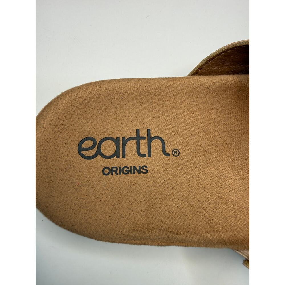 Earth Origins Beige Leather Floral Cut-Out Thong Slip On Sandals Comfort US 10M - Picture 3 of 11